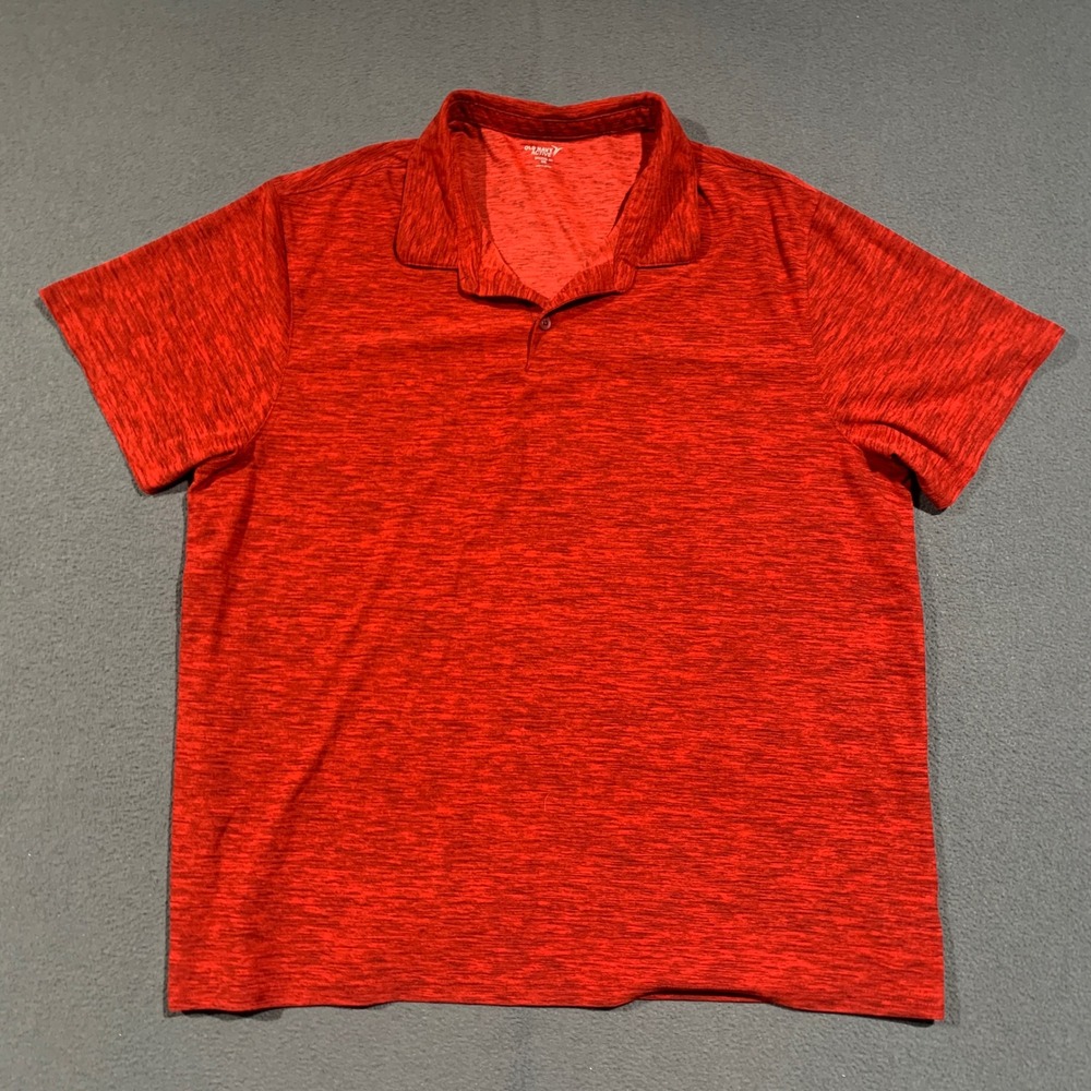 Old Navy Active Polo Mens XXL Red Breathe On Space Dye Short Sleeve Athletic